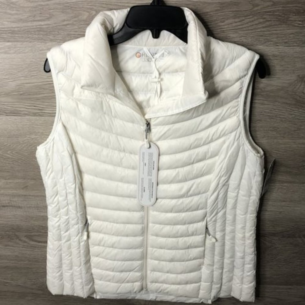 HeatKeep Packable Sz L White Ultra Light Down Vest